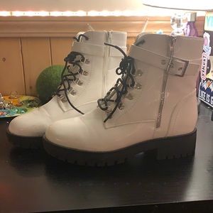white off brand doc boots